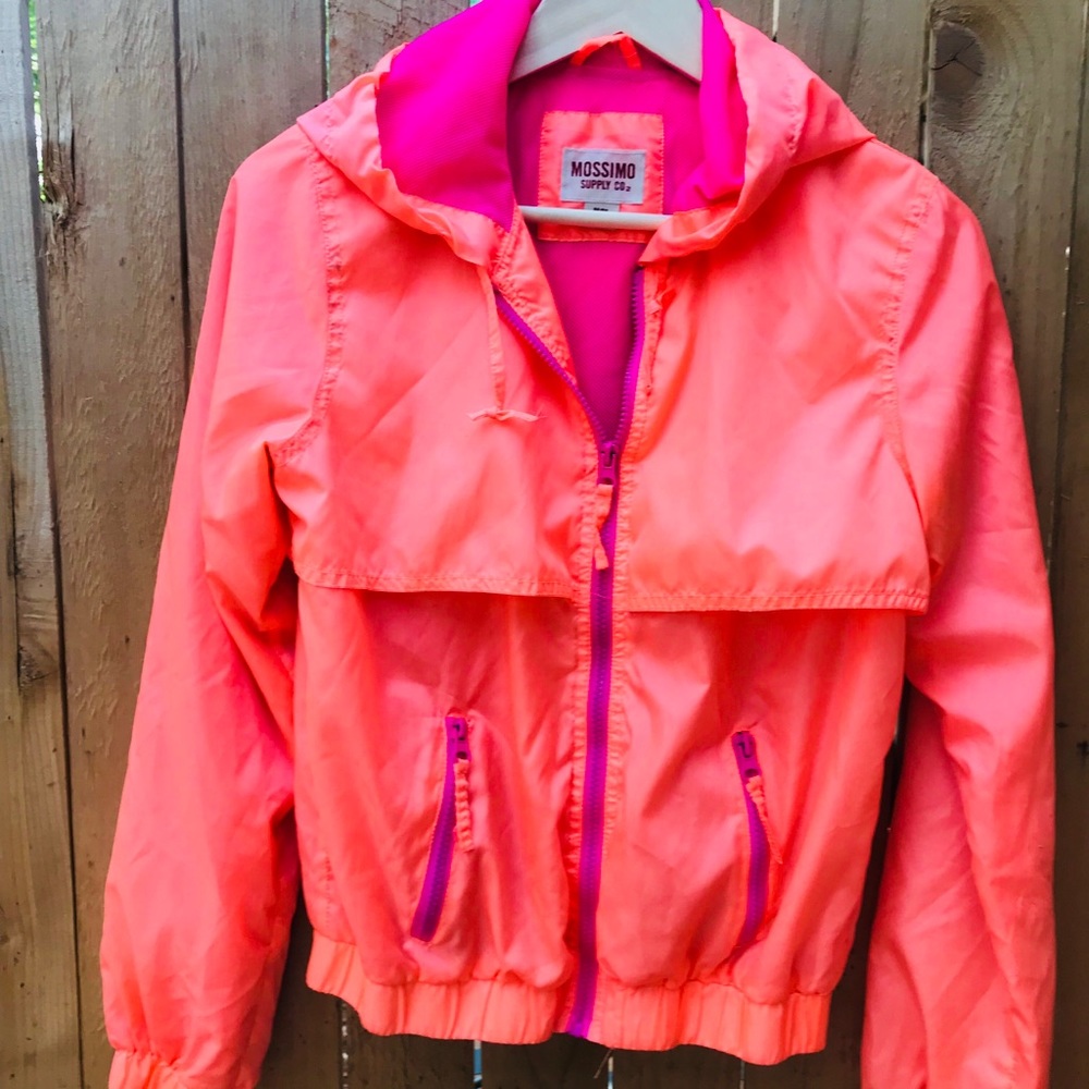 Mossimo Windbreaker Light Jacket Peach/Hot Pink